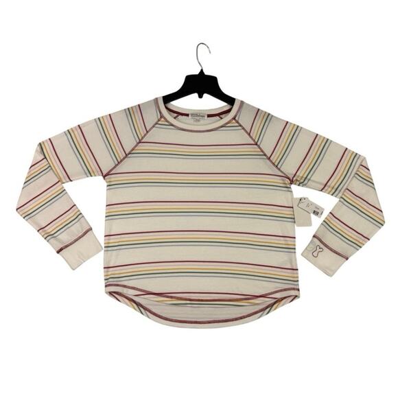 P.J. Salvage Striped Lounge Top Womens Small Multicolor Long Sleeve NWT - Picture 10 of 11